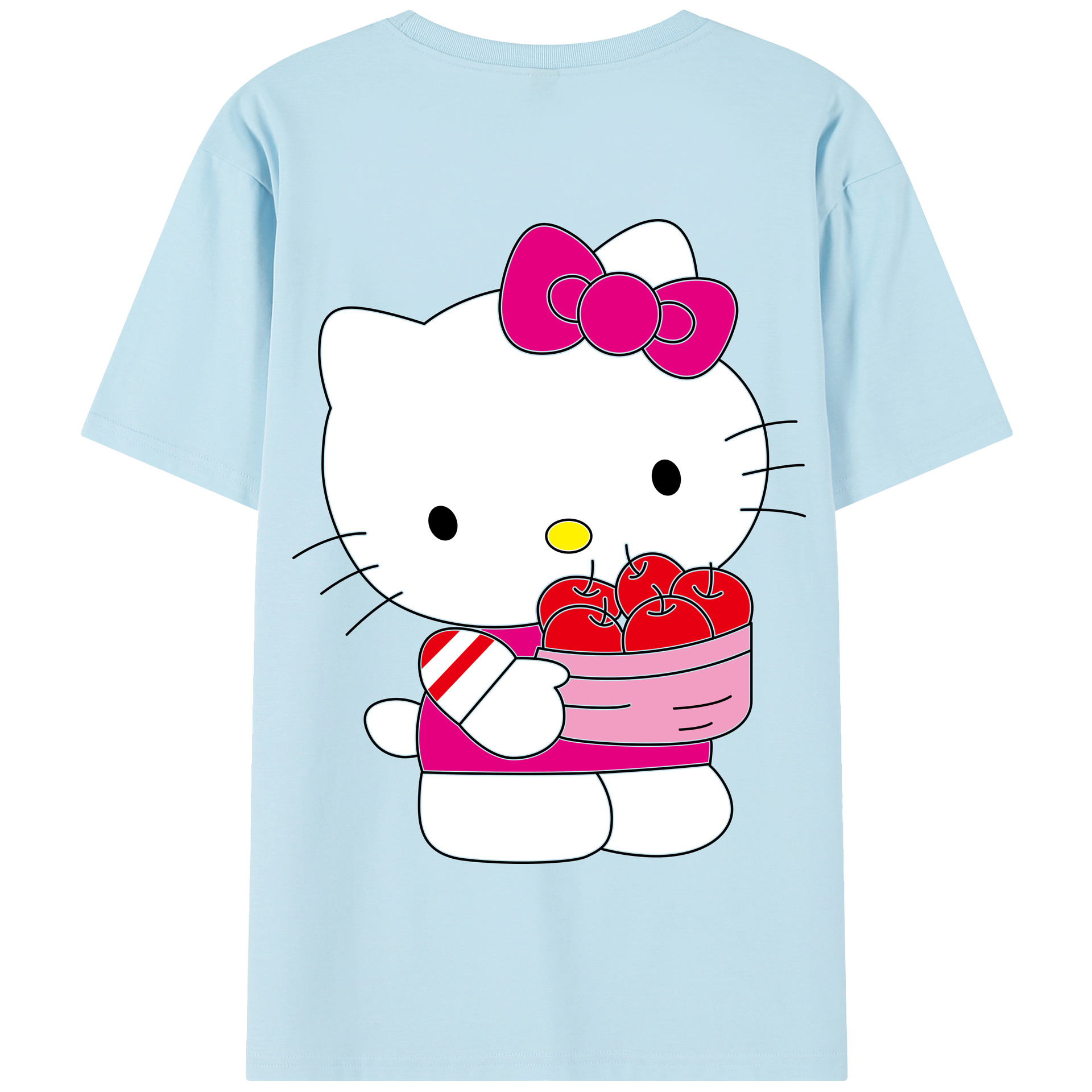 （画像用） Hello Kitty ハローキティ 綿100％半袖Tシャツ（背面プリント）
